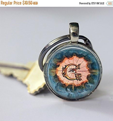 ON SALE Freemason Keychain for Men Freemasonry Secret Society Masonic Symbol Eye Car Accessories Key Fob