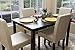 LIFE Home 5 PC Ivory Leather 4 Person Table and Chairs Ivory Dining Dinette - Ivory Parson Chair