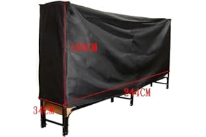 Firewood Rack Cover 8ft with Waterproof Material, Air Vents for Condensation Prevention and Sturdy Handles for Outdoor Storag