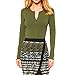 May&Maya Women's Deep Scoop Neckline Button Placket Bodysuit (XL, Green)