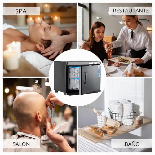 Kensbro 25L Towel Warmer, UV Towel Dryer, Compress Warmer, Hot Towel Sterilizer, 360° Heating Function, for Beauty, Salon, Spa (Black)