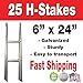 25 Quantity H-Stakes for Political Campaigns or Real Estate Metal Lawn Yard Sign 6x24 Inches