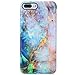 iPhone 7 Plus Case,iPhone 8 Plus Case,VIVIBIN Cute Blue Green Gold Opal Marble for Women Girls,Clear Bumper Soft Silicone Rubber Matte TPU Best Protective Cover Slim Fit Phone Case for iPhone 7/8 Plus