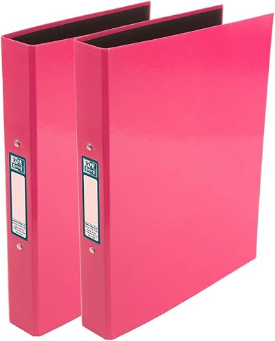 Oxford Premium A4 Ring Binders Pink 40mm Laminated Pack of 2