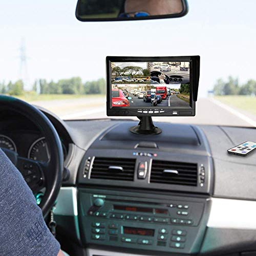 Misayaee Car 7 inch Split Quad Monitor 4 Channel Video Input Full HD Color Image Car Backup Camera System & Home Surveillance Security (7.0" inch LCD 4CH Split Monitor) - Thumbnail 4