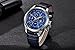 Men's Watches Blue Leather Chronograph Waterproof Watch Date Shows The Analog Star Sport Quartz Watch