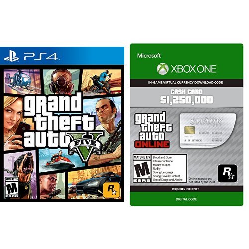 Grand Theft Auto V PS4 $1,250,000 Great White Shark Cash Card in