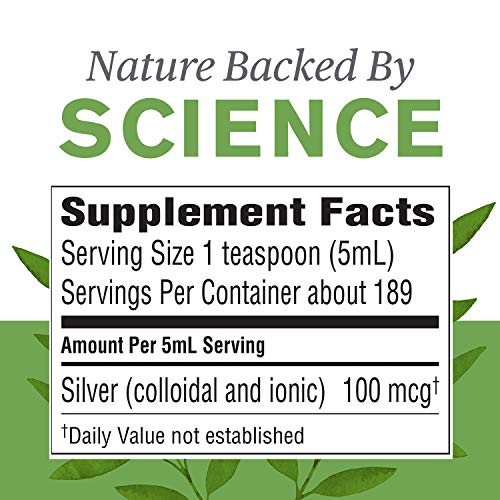Nature's Sunshine Silver Shield Liquid, 32 fl. oz. | Colloidal Silver Liquid with Aqua Sol Technology Provides Immune Support and Protection