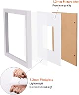 EGOFINE 12x12 Picture Frame Set of 4 Wood with Acrylic Glass 8x8 Mat view 5