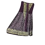Bohemian Skirt Purple Smocked Waist Embroidered Gypsy Long Maxi Skirts