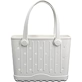 Forrader Rubber Tote Bag Small Beach Bag Waterproof Travel Bags Washable Tote Portable Handbag for Sports Beach Outdoor