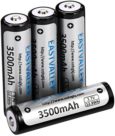 18650 Battery , EASTVALLEY B35 3.7V 3500mAh Rechargeable Li-ion Batteries for Flashlight LED Light(4 Packs)