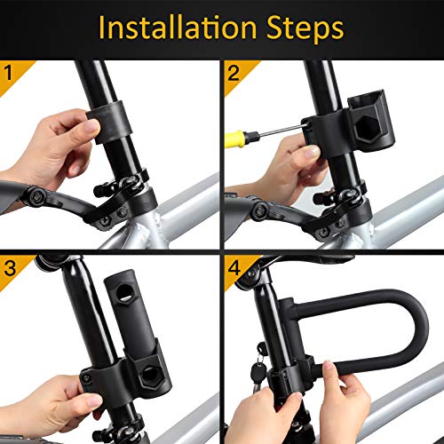 UBULLOX Bike U Lock Heavy Duty Bike Lock Bicycle U Lock, 16mm Shackle and 4ft Length Security