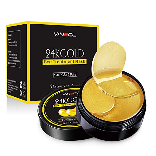 24k Gold Eye Mask 120 PCS, VANECL Collagen Under Eye Patches, Eye