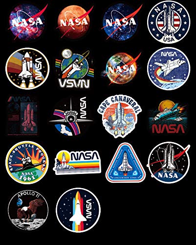 51Rb95V2sQL 50 Pcs NASA Stickers Space Explorer Decals for Water Bottle Hydro Flask Laptop Luggage Car Bike Bicycle Waterproof Vinyl Universe Astronaut Stickers Pack - Image 5