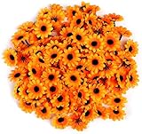 Naler 120pcs Artificial Daisy Heads Silk Daisy