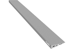 Ruedamann 1" Rise PVC Threshold Ramp for Doorways, 1700 lbs Load Capacity, Odor-Free & Cuttable Door Threshold Ramp for Wheelchair, Scooter, Stroller, Curb, and Tile, Indoor & Outdoor Use, Gray