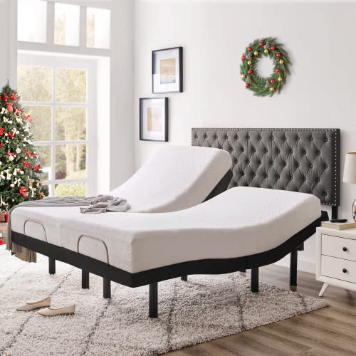 Furgle Adjustable Bed Frame, Adjustable Bed Base Split King for Stress ...