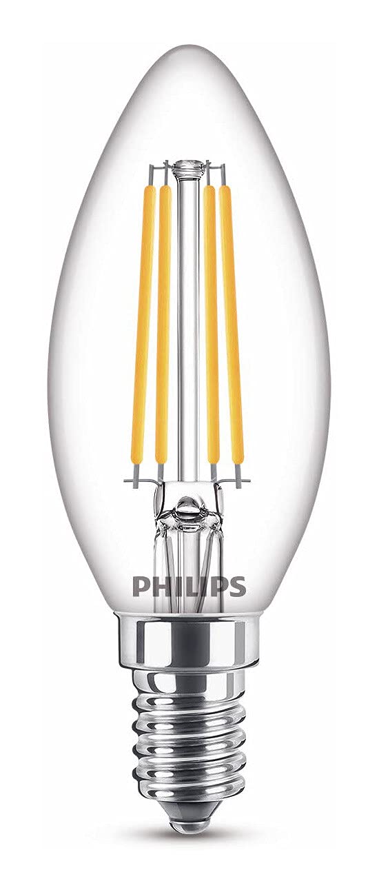 Philips Hue LED Dimmable Candle B35 Light Bulb [E14 Small Edison Screw] 4.5W - 40W Equivalent, Warm Glow (2200K - 2700K), White, 929002393301
