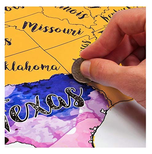 Scratch Off United States Map Travel Watercolor by McScout Maps | Mark Your Travels for USA Traveler - //coolthings.us