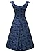 MUXXN Women's 1950s Scoop Neck Off Shoulder Cocktail Dress(M,Blue)