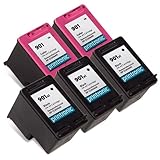 Printronic Remanufactured Ink Cartridge Replacement for HP 901XL ( Black,Tri Color , 5-Pack )