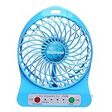 Magicooler Mini Fan Pocket Size 4-inch Vanes 3 Speeds Electric Portable Mini fan Desktop Fan Battery/ USB Powered Laptop PC Mute Cooler Cooling Operated Cool Cooler Fan Beat Heatwaves Pefect For Outdoor /Hiking/ Camping /Daily use (BLUE)