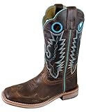 Smoky Mountain Women's Marianna Waxed Boot Square Toe Brown 8.5 M