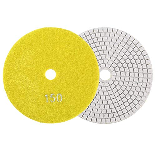 FTVOGUE 5'' inch 125mm Grinding Discs Wet Diamond Polishing Pads Sanding Sandpaper Wheels for Granite Concrete Marble (150)