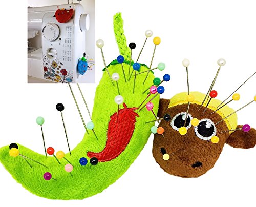 PeavyTailor Pincushion for Sewing Machine 2pcs Needle Storage Organizer Green Chili