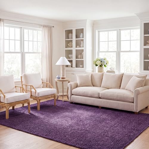 SAFAVIEH Area Rug 9x12 - Natural Fiber Collection - Large - Purple, Handmade Ju…