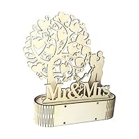 BINGMAX Wedding Wooden Decor Mr Mrs Love Heart Shape Romantic Pendant LED Night Light DIY Countdown Ornament