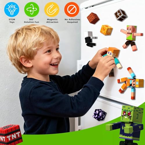 Magnetic Building Blocks (Set of 20) - Creative Educational Magnetic Figure - Kids 6+ Cube Role Play - STEM Travel Toy, Birthday Gift for Boys and Girls