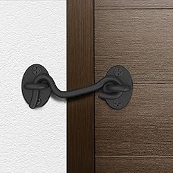 Barn Door Lock Gate Latch - 4 Inch Black Hook and