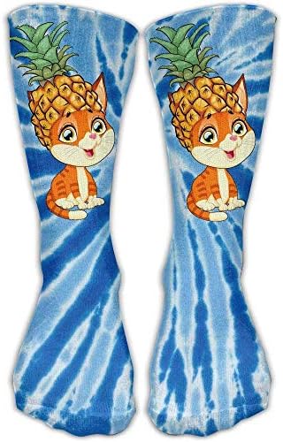 Cute Cat Pineapple Tie-dye Classics Personalized Socks Sport Athletic Stockings 30cm Long Sock For Men Women
