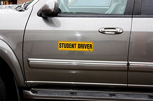 Zone Tech Set of 3 Student Driver Vehicle Bumper Magnet - Premium Quality Highly Reflective Student Driver Bumper Safety Sign Magnet