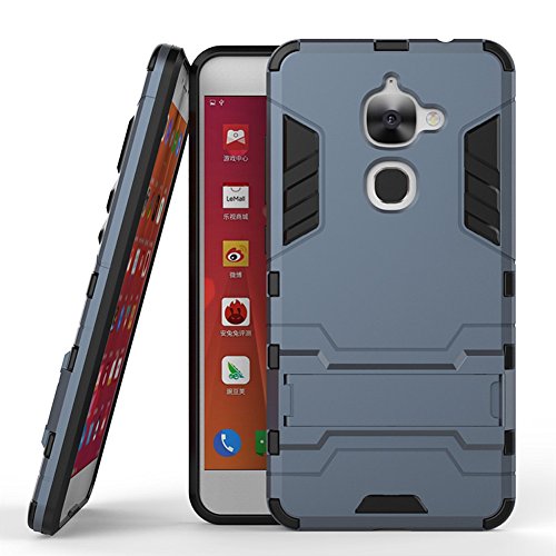 LeEco Le 2 Hybrid Case DWaybox 2 in 1 Heavy Duty Armor Hard Back Cover Case for LeTV LeEco Le 2 X620 / LeEco Le 2 Pro Case with kickstand (Black Plus Gray)