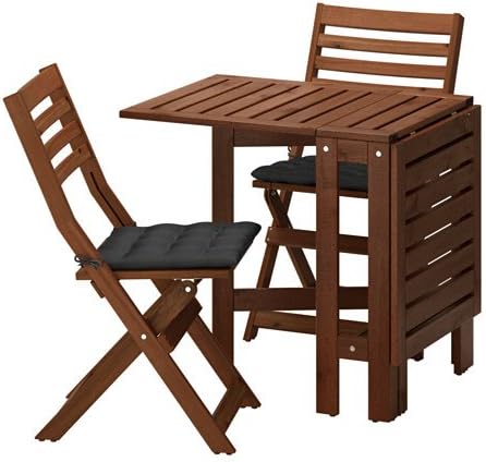 Amazon Com Ikea Table And 2 Folding Chairs Outdoor Brown