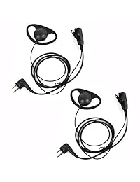 BD02SM - Auriculares de diadema en forma de D con solapa PTT y micrófono para micrófono de altavoz para radio de dos vías Motorola de 2 pines (2 unidades)
