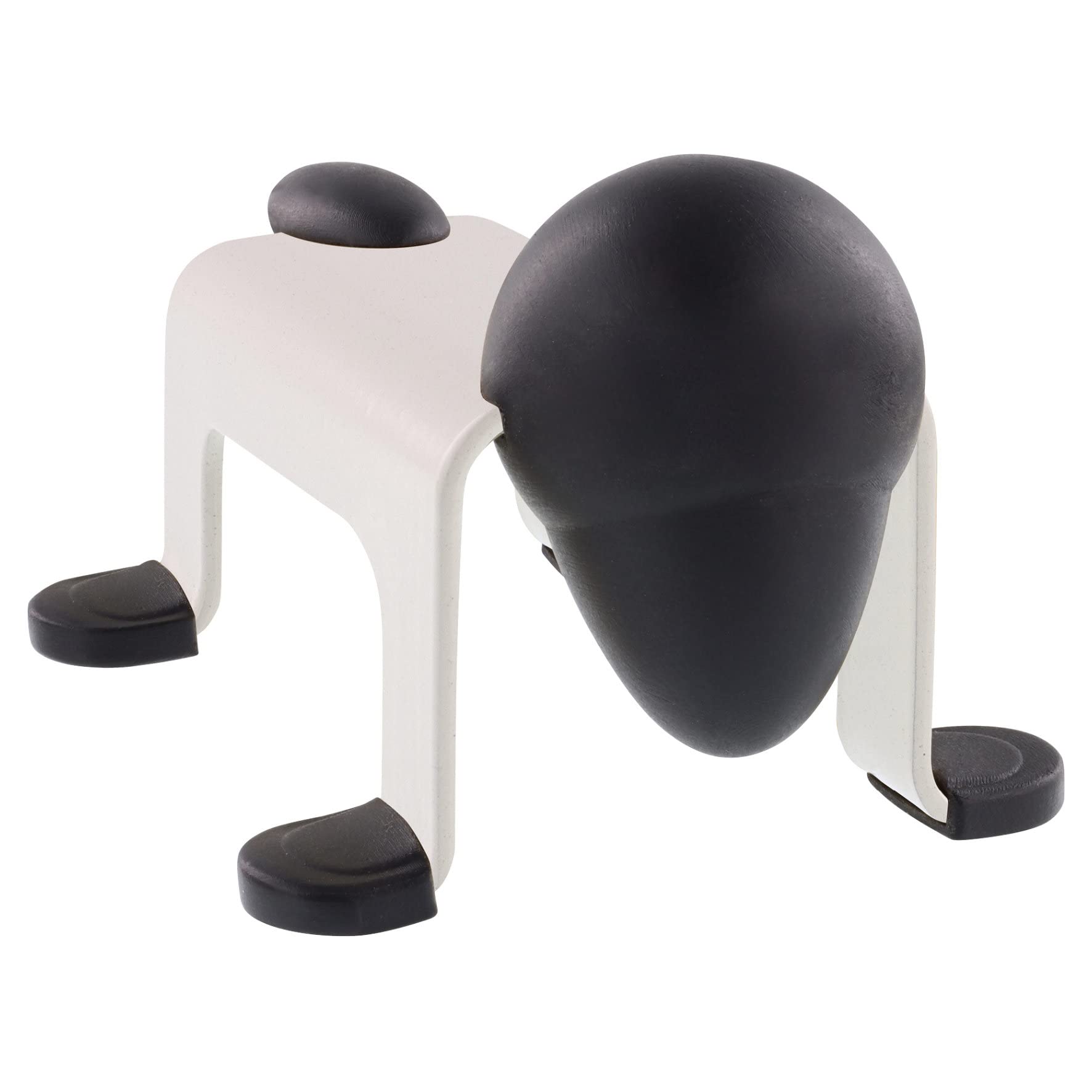 Wagner 15520501 Floor Door Stop Dog Door Stop - 105 x 70 x 60 mm, White, for Standing, Industrial Steel Coated, Buffer and Feet Made of Black Rubber