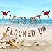 Rose Gold Glittery Let's Get Flocked Up Banner- Hawaii Luau Tropical Bachelorette Party Banner,Wedding Party,Flamingo Decor,Let's Flamingle