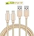 iPhone Charging Wire, MarchPower 2 Pack 10ft Extra Long Nylon Braided USB Cord Charging Cable For iPhone SE 6s 6s plus 6 Plus 6 iPhone 5 5C 5S iPad Air Mini Mini2 iPad 4 iPod 5 and iPod 7 (Gold)