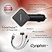 Car Phone Charger (4-Port) for the iPhone 6, 5, 5c, 5s, 4, iPad, iPod, Samsung Galaxy S3, S4 - USB Charger Cable Included - 100 % Lifetime Warranty - Cynphon JumpStart JS-5000
