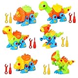 Dinosaur Toys Take Apart Toys with Tools (226 Pieces) - Pack of 6 Dinosaurs with 12 Tools, Construction Engineering Building Play Set for Boys Girls Toddlers, STEM Learning Kit for Kids Age 3+