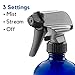 16oz Empty Cobalt Blue Glass Spray Bottles w/Labels and Caps- Mist & Stream Sprayer - Boston Round Heavy Duty Bottle - For Essential Oils, Cleaning, Kitchen, Hair, Perfumes (4 Pack)