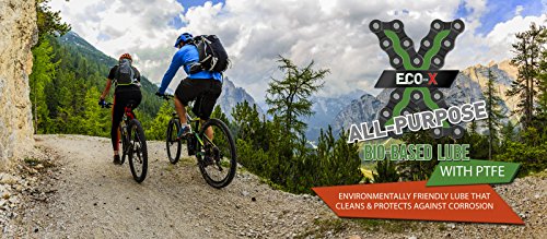 RocRide Performance Bike Lubes - Dry Lube, Wet Lube, All-Purpose and Eco Friendly Bicycle Chain Lubricant. (2-Pack, ECO-X ECO Friendly)
