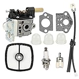 Milttor RB-K70 Carb Primer Bulb Fuel Line Kit Fit Echo SRM 230 Carburetor SRM230 SRM231 PE231 GT231 PPT231 PAS231 PE230 GT230 PPT230 PAS 230 Trimmer A021000382 A021000720