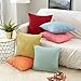 MERNETTE Pack of 2, Linen Decorative Square Throw Pillow Cover Cushion Covers Pillowcase, Home Decor Decorations for Sofa Couch Bed Chair 18x18 Inch/45x45 cm (Orange)