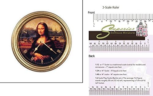 Dollhouse Miniature Mona Lisa Clock