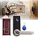 Fdit Door Lock Smart Keyless Digital Electronic Touchscreen Keypad Lever Lockset Security Entry Door Code Lock with 5 RFID Card Tags Knob Handle Stainless Steel Left/Right-Free Handed
